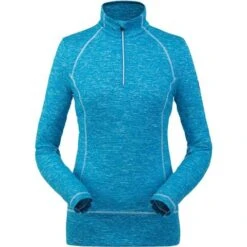 Spyder Accord Zip T-Neck - Women's -Buckmans Store 194085425 spyn accord zipt lagoon front