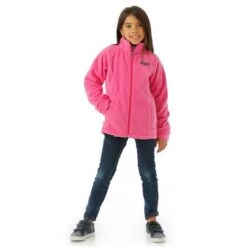 Columbia Benton Springs Fleece - Girl's -Buckmans Store FW23 Columbia GirlsBentonSpringsFleece PinkIce Model2