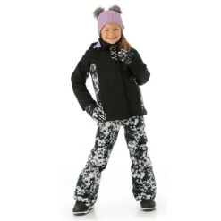 Roxy Galaxy Girl Jacket - Girl's -Buckmans Store FW23 Roxy GirlsGalaxyJacket TrueBlackBlackFlowers Model3