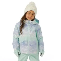 Roxy Snowy Tale Jacket - Girl's -Buckmans Store FW23 Roxy ToddlerGirlsSnowyTaleJacket FairAquaSeousRg Model1