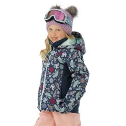 Roxy Snowy Tale Jacket - Girl's -Buckmans Store FW23 Roxy ToddlerGirlsSnowyTaleJacket MedievalBlueNeo Model1