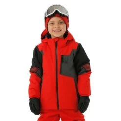 Spyder Mini Leader Jacket - Boy's -Buckmans Store FW23 Spyder BoysMiniLeaderJacket Volcano Model1