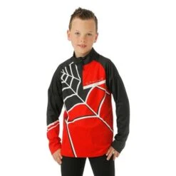 Spyder Web Zip T-Neck - Boy's -Buckmans Store FW23 Spyder BoysWebHalfZip Volcano Model