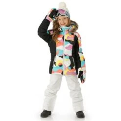 Spyder Zadie Synthetic Down Jacket - Girl's -Buckmans Store FW23 Spyder GirlsAtlasSyntheticDownJacket LandscapeMulti Model2