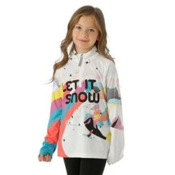 Spyder Surface Zip T-Neck - Girl's -Buckmans Store FW23 Spyder GirlsSurfaceZipTNeck White Model1