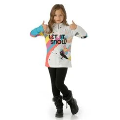 Spyder Surface Zip T-Neck - Girl's -Buckmans Store FW23 Spyder GirlsSurfaceZipTNeck White Model2