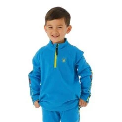 Spyder Speed Fleece Zip T-Neck - Toddler -Buckmans Store FW23 Spyder ToddlerSpeedFleeceZipTNeck Collegiate Model1