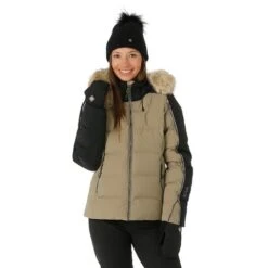 Spyder Falline GTX Infinium No Faux Fur Down Jacket - Women's 24 Spyder Falline GTX Infinium No Faux Fur Down Jacket - Women's -Buckmans Store FW23 Spyder WomensFallineGTXInfiniumNoFauxFurDownJacket Cashmere Model1