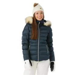 Sunice Fiona Quilted Jacket With Real Fur - Women’s 25 Sunice Fiona Quilted Jacket With Real Fur - Women’s -Buckmans Store FW23 Sunice WomensFionaJacketRealFur Midnight Model1