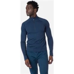 Rossignol Classique Half Zip - Men's - 2023 Model -Buckmans Store fw23 rossignol classique halfzip darknavy front