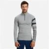 Rossignol Classique Half Zip - Men's -Buckmans Store fw23 rossignol poursuite halfzip heathergrey front