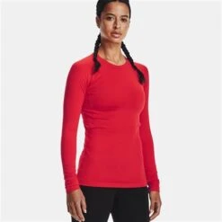 Under Armour ColdGear Authentic Crew - Women's -Buckmans Store fw23 und 1368701 red blk 1