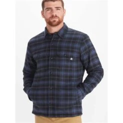 Marmot Ridgefield Heavyweight Sherpa Lined Flannel - Men's -Buckmans Store fw23 marmot mensridgefieldheavyweightsherpalinedflannel storm 1