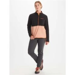 Marmot Rocklin 1/2 Zip - Women's -Buckmans Store fw23 marmot womensrocklinhalfzip blackrosegold 3