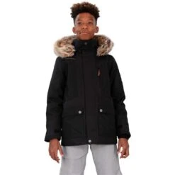 Obermeyer Commuter Jacket W/ Fur - Boy's (Teen) -Buckmans Store fw23 obermeyer boyscommuterjacketfur black 1