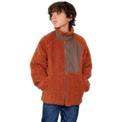 Obermeyer TB Landry Sherpa Jacket - Boy's (Teen) -Buckmans Store fw23 obermeyer boystblandrysherpajacket terracotta