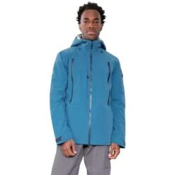 Obermeyer Highlands Shell Jacket - Men's -Buckmans Store fw23 obermeyer menshighlandsshelljacket blueagave 1