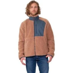 Obermeyer Landry Sherpa Jacket - Men's -Buckmans Store fw23 obermeyer menslandrysherpajacket saddle