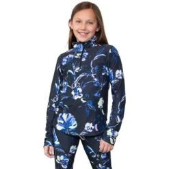 Obermeyer Clara 1/4 Zip Top - Girl's (Teen) -Buckmans Store fw23 obermeyer teengirlsclaraquarterziptop nightlife 1