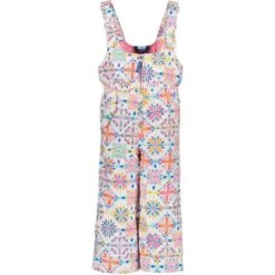 Obermeyer Snoverall Print Pant - Girl's -Buckmans Store fw23 obermeyer toddlergirlssnoverallprintpant whitesnowflakes 1