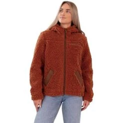 Obermeyer Amelia Sherpa Jacket - Women's -Buckmans Store fw23 obermeyer womensameliasherpajacket terracotta
