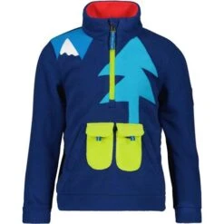 Obermeyer Tucker Fleece Top - Youth -Buckmans Store fw23 obermeyer youthtuckerfleecetop navy 1