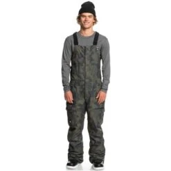 Quiksilver Utility Bib - Men's -Buckmans Store fw23 quiksilver mensutilitybib trueblackfadeoutcamo 1