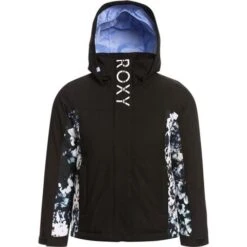 Roxy Galaxy Girl Jacket - Girl's -Buckmans Store fw23 roxy girlsgalaxyjacket trueblackblackflowers 1
