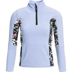 Roxy Sayna Half Zip Girl - Girl's 7 Roxy Sayna Half Zip Girl - Girl's -Buckmans Store fw23 roxy girlssaynahalfzipfleecetop trueblackblackflowers