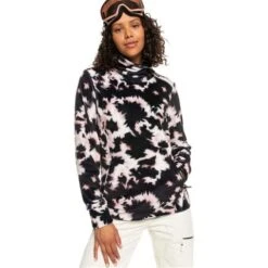 Roxy Deltine Fleece Pullover - Women's -Buckmans Store fw23 roxy womensdeltinefleecetop trueblacknimal 1