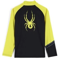 Spyder Web Zip T-Neck - Boy's -Buckmans Store fw23 spyder boyswebziptneck blackcitron 2