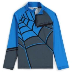 Spyder Web Zip T-Neck - Boy's -Buckmans Store fw23 spyder boyswebziptneck ebonycollegiate 1