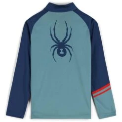 Spyder Web Zip T-Neck - Boy's -Buckmans Store fw23 spyder boyswebziptneck tundra 2