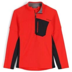 Spyder Bandit Half Zip Fleece Jacket - Men's -Buckmans Store fw23 spyder mensbandithalfzipfleecejacket volcano 1