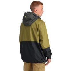 Spyder Belford Windbreaker Anorak Jacket - Men's -Buckmans Store fw23 spyder mensbelfordwindbreakeranorakjacket olivedrabbalck 2