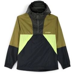 Spyder Belford Windbreaker Anorak Jacket - Men's -Buckmans Store fw23 spyder mensbelfordwindbreakeranorakjacket olivedrabbalck 3