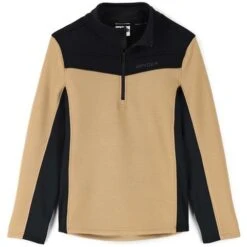 Spyder Encore Half Zip Fleece Jacket - Men's -Buckmans Store fw23 spyder mensencorehalfzipfleecejacket blacktannin 3