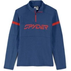 Spyder Speed Half Zip Fleece Jacket - Men's -Buckmans Store fw23 spyder mensspeedhalfzipfleecejacket abyssvolcano 3