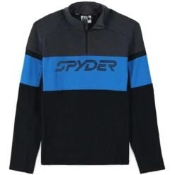 Spyder Speed Half Zip Fleece Jacket - Men's -Buckmans Store fw23 spyder mensspeedhalfzipfleecejacket blackcollegiate 1