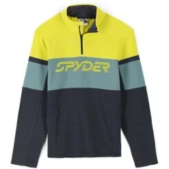 Spyder Speed Half Zip Fleece Jacket - Men's -Buckmans Store fw23 spyder mensspeedhalfzipfleecejacket ebonycitron 1