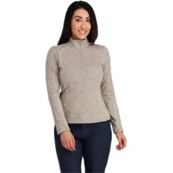 Spyder Accord Zip T-Neck - Women's -Buckmans Store fw23 spyder womensaccordziptneck cashmere 1