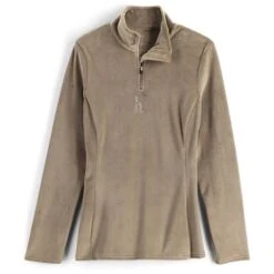 Spyder Shimmer Bug Zip T-Neck - Women's - 2023 Model -Buckmans Store fw23 spyder womensshimmerbugziptneck cashmere 3