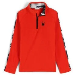 Spyder Speed Fleece Zip T-Neck - Youth -Buckmans Store fw23 spyder youthspeedfleeceziptneck volcano 1